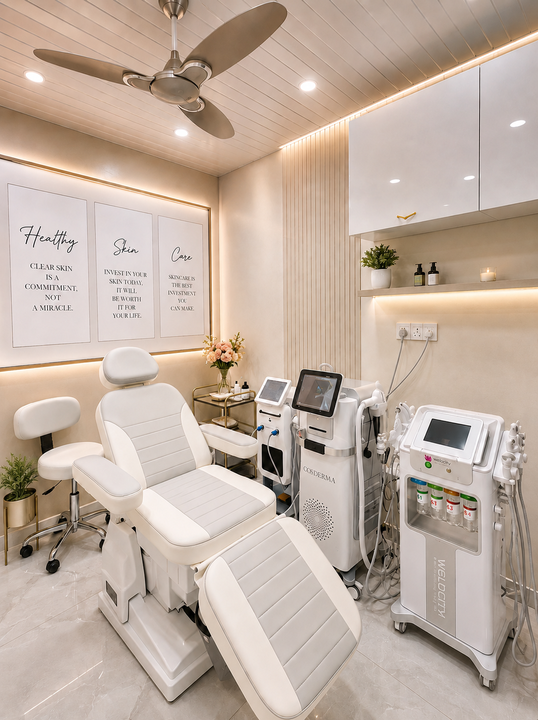 Procedure room with advanced aesthetic equipment